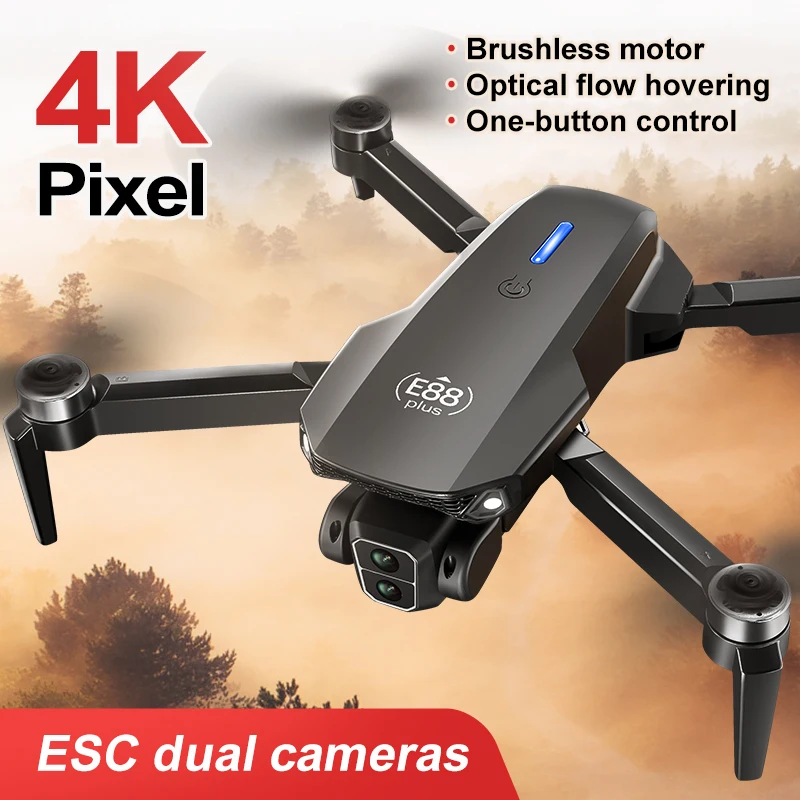 新型E88 Plusクアッドコプタードローン：90 °    - Drone Camera Night Vision のレビューと価格