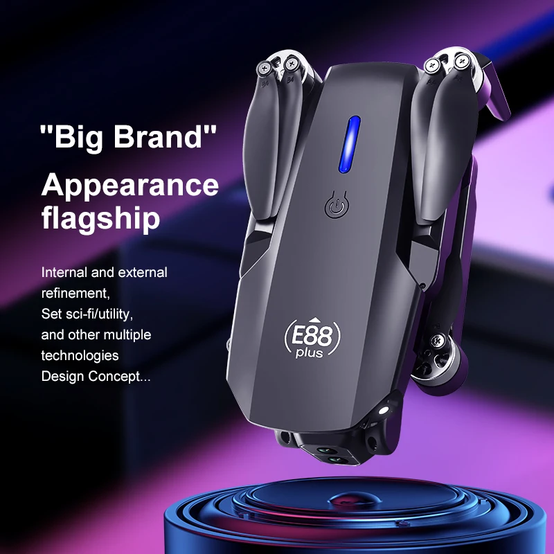 新型E88 Plusクアッドコプタードローン：90 °    - Drone Camera Night Vision のレビューと価格